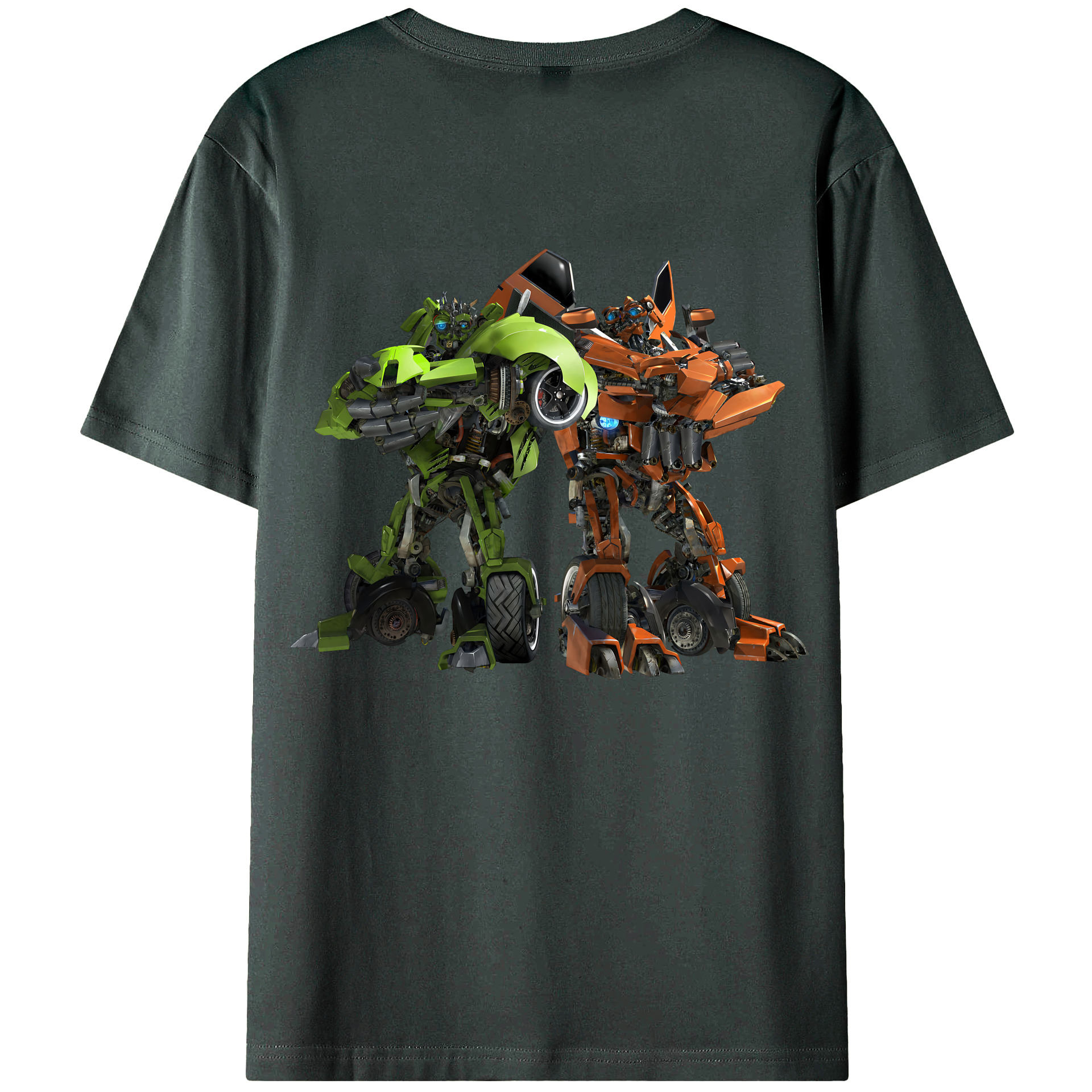 （画像用） Transformers トランスフォーマー 綿100％ メンズ半袖Tシャツ（バックプリント） 通気性